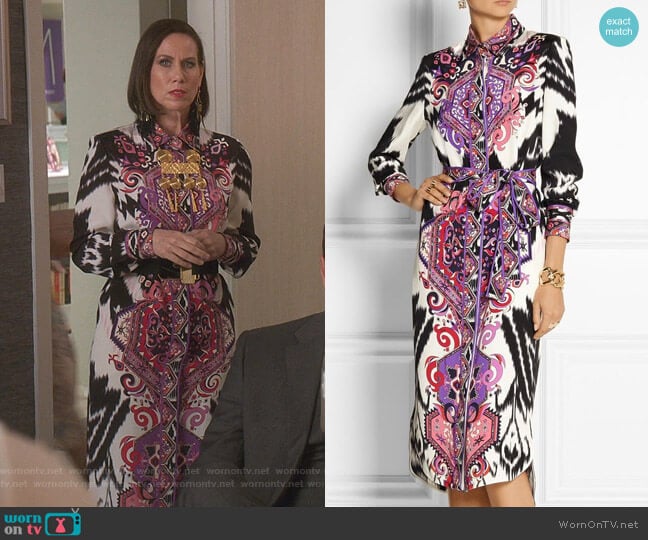 Emilio Pucci Printed Midi Dress worn by Diana Trout (Miriam Shor) on Younger