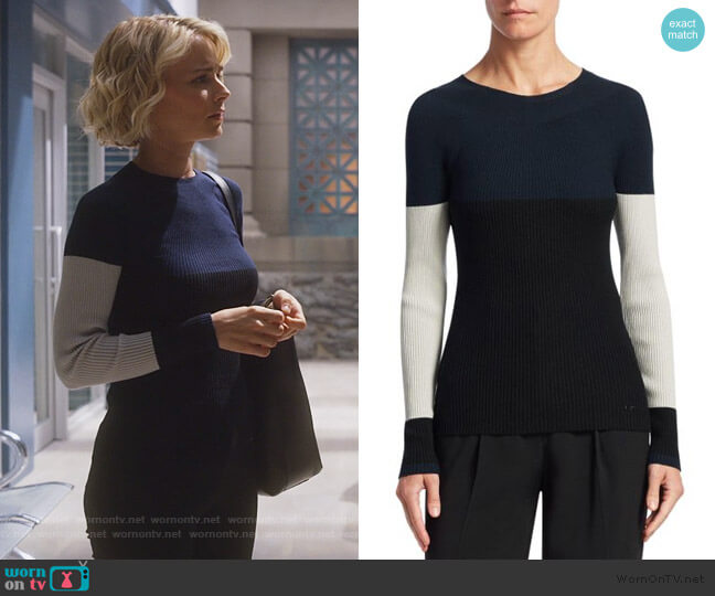 Emporio Armani Tech Cady Blazer worn by Lizzie Needham (Bojana Novakovic) on Instinct