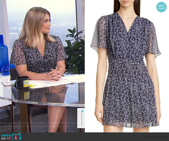 Equipment Lisle Ditsy Print Silk Dress worn by Carissa Loethen Culiner on E! News