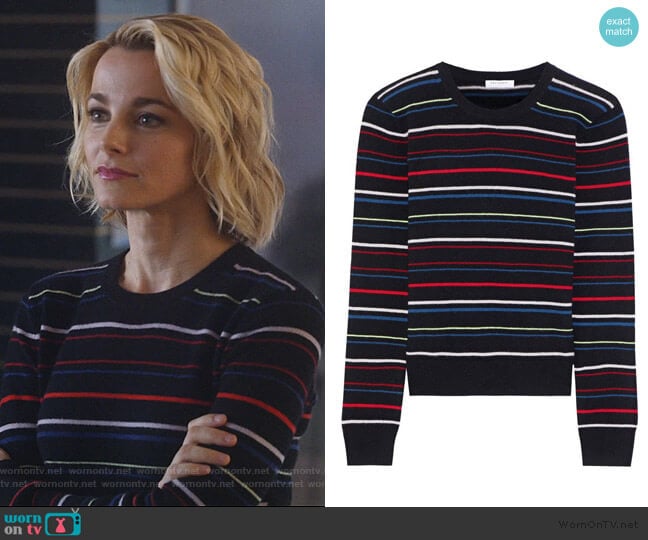 Equipment Shirley Stripe Cashmere Sweater worn by Lizzie Needham (Bojana Novakovic) on Instinct