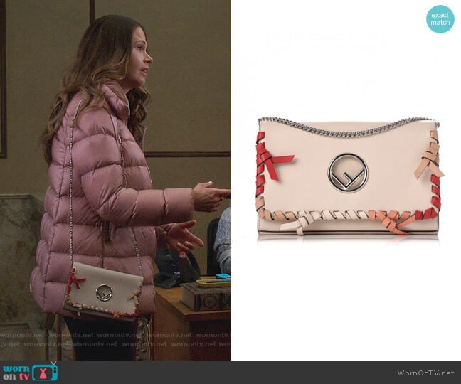 Fendi Kan Whipstitch Leather Shoulder Bag worn by Liza Miller (Sutton Foster) on Younger