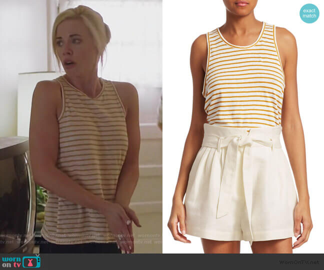 Frame Linen Striped Tank Top worn by Kelly Anne Van Awken (Molly Burnett) on Queen of the South