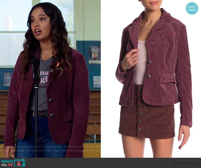 Free People Byron Blazer worn by Jessica Davis (Alisha Boe) on 13 Reasons Why