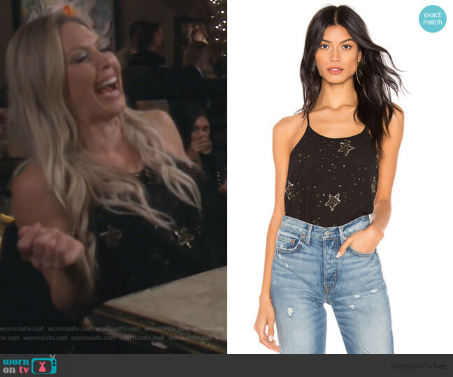 Free People Star Embellished Tank Top worn by Braunwyn Windham-Burke on The Real Housewives of Orange County