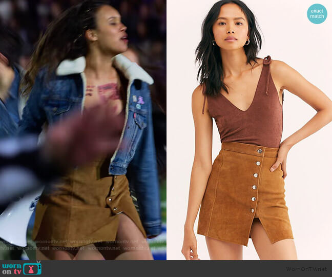 Free People Understated Suede Mini Skirt worn by Jessica Davis (Alisha Boe) on 13 Reasons Why