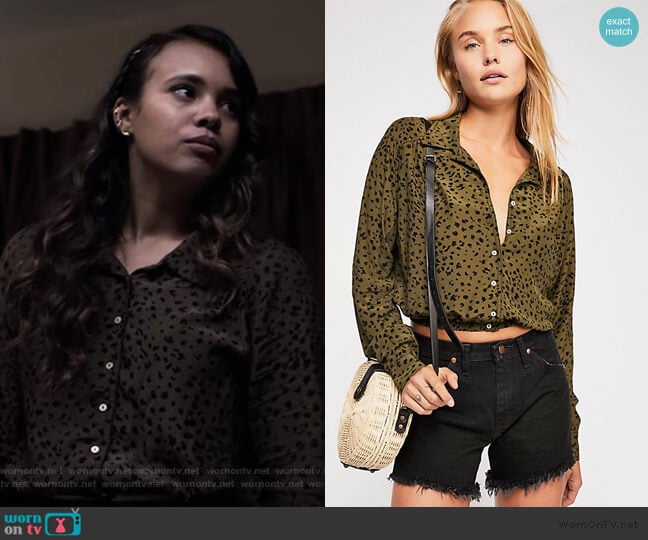 Free People Wishing Well Printed Top worn by Jessica Davis (Alisha Boe) on 13 Reasons Why