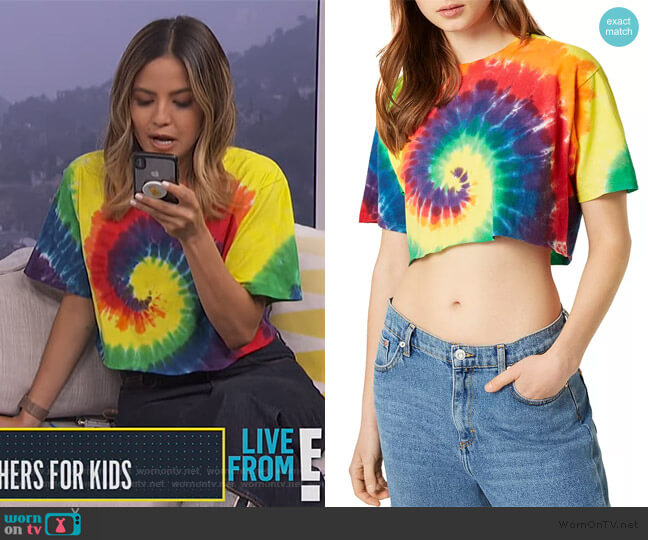 French Connection Pride Tie-Dye Crop Top worn by Erin Lim on E! News