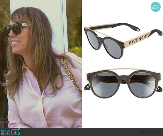 Givenchy 50mm Round Sunglasses worn by Kelly Dodd on The Real Housewives of Orange County
