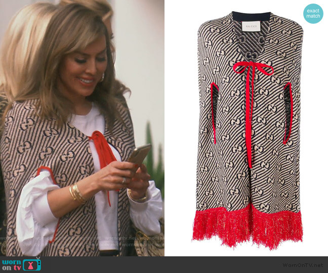 Gucci GG Logo Cape worn by Kelly Dodd on The Real Housewives of Orange County