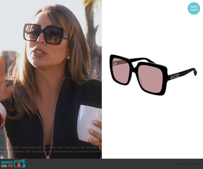 Gucci Square Acetate Sunglasses worn by Kelly Dodd on The Real Housewives of Orange County