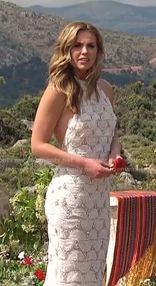 Hannah’s white embellished halter gown on The Bachelorette