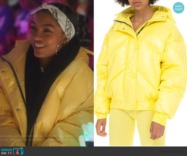 Ienki Ienki Dunlope Short Puffer Jacket worn by Zoey Johnson (Yara Shahidi) on Grown-ish