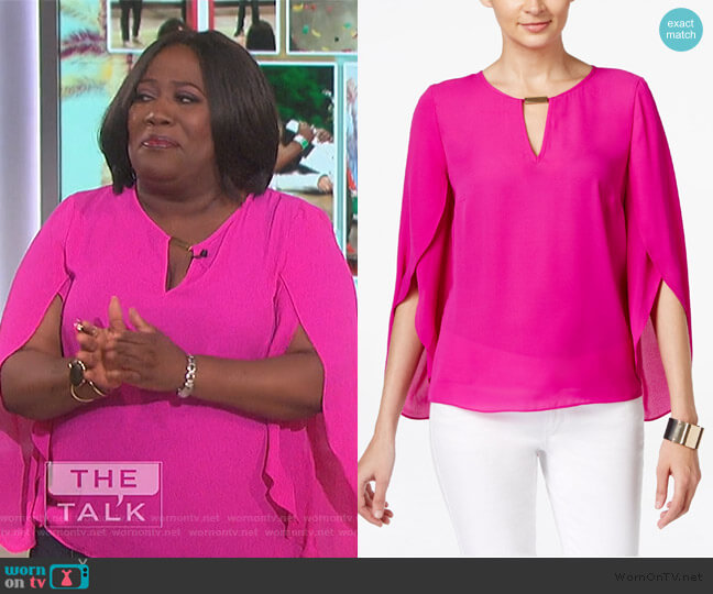 INC International Concepts Chiffon Keyhole Blouse worn by Sheryl Underwood on The Talk