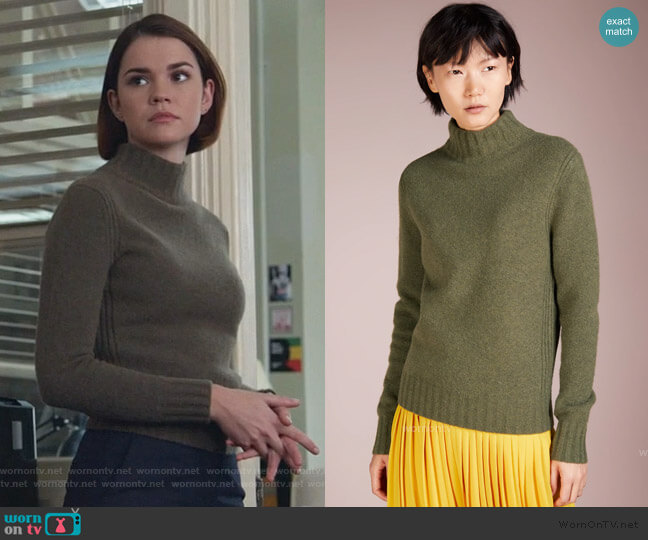 J. Crew Isabel Knitted Turtleneck Sweater worn by Callie Foster (Maia Mitchell) on Good Trouble