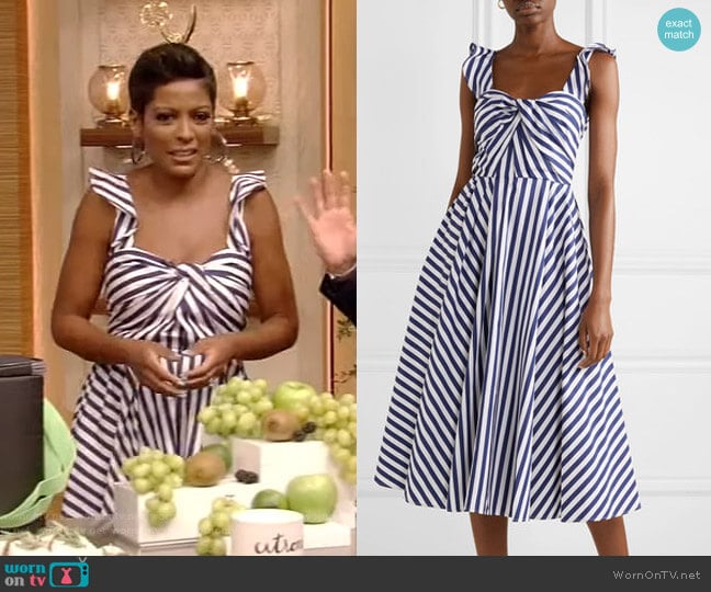Jason Wu Twist-front striped Midi Dress
