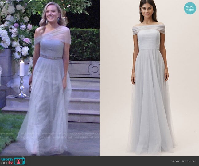 Jenny Yoo Ryder Convertible Dress in Whisper Blue worn by Abby Newman (Melissa Ordway) on The Young and the Restless