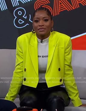 Keke’s yellow cropped blazer on GMA Strahan And Sara