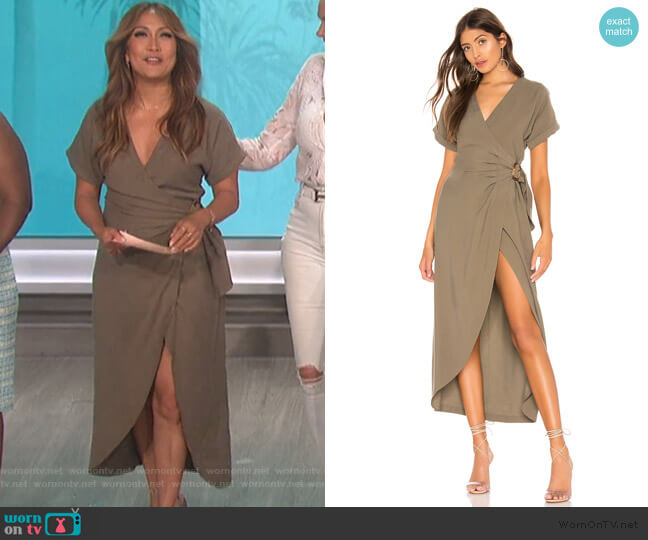 L'Academie The Jennifer Midi Dress worn by Carrie Inaba on The Talk