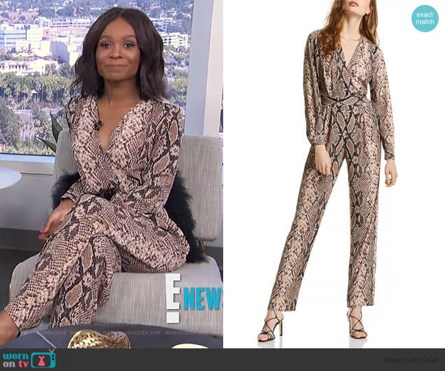 Lini Stella Snake Print Jumpsuit worn by Zuri Hall on E! News