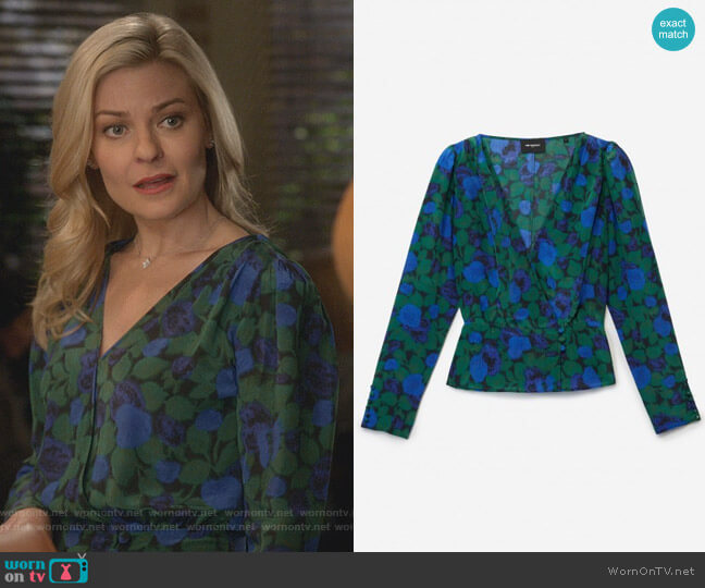 The Kooples Long Sleeved Top in Winter Night Print worn by Stephanie Borden (Kylee Evans) on Good Witch