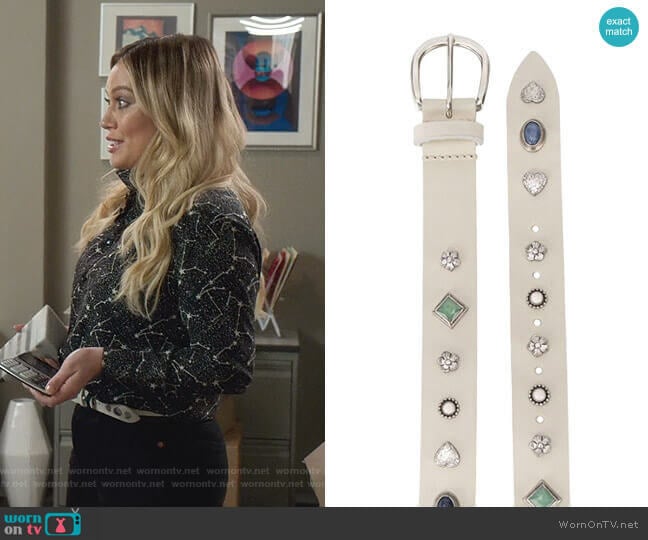 Isabel Marant Luke belt worn by Kelsey Peters (Hilary Duff) on Younger