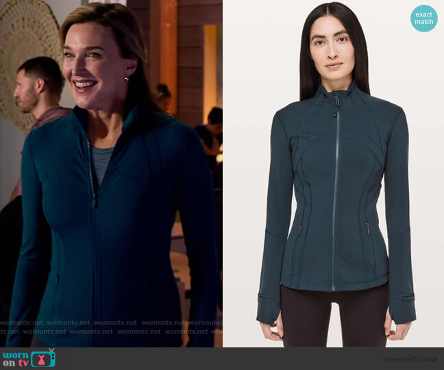 Lululemon in Nocturnal Teal Define Jacket worn by Nora Walker (Brenda Strong) on 13 Reasons Why
