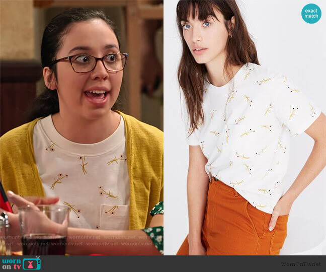 Madewell Easy Crop Tee in Daisy Sketch