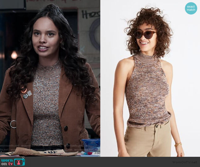 Madewell Marled Mockneck Sweater worn by Jessica Davis (Alisha Boe) on 13 Reasons Why