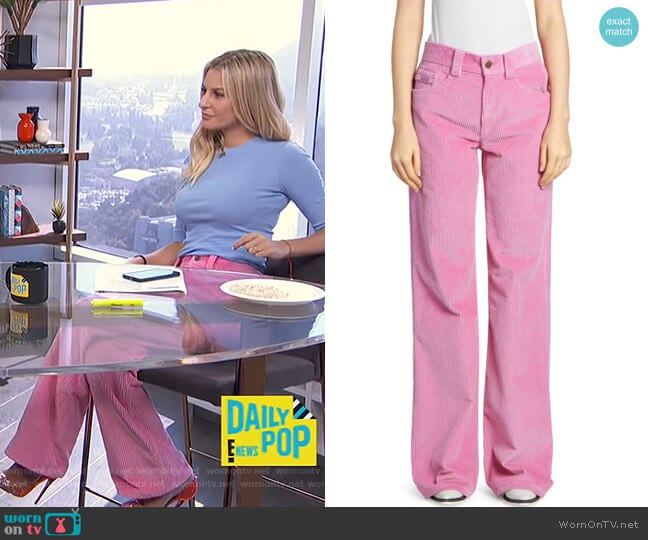 Marc Jacobs The Flared Wide-Leg Corduroy Jeans worn by Morgan Stewart on E! News