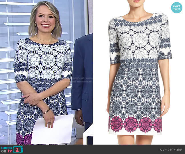 Eliza J Medallion Print Shift Dress worn by Dylan Dreyer on Today