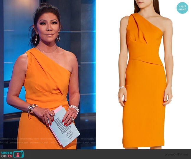 Narciso Rodriguez One Shoulder Dress worn by Julie Chen on Big Brother