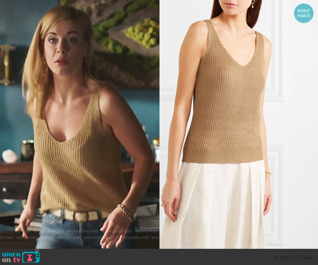Nili Lotan Nala Sleeveless Knit Top worn by Kelly Anne Van Awken (Molly Burnett) on Queen of the South