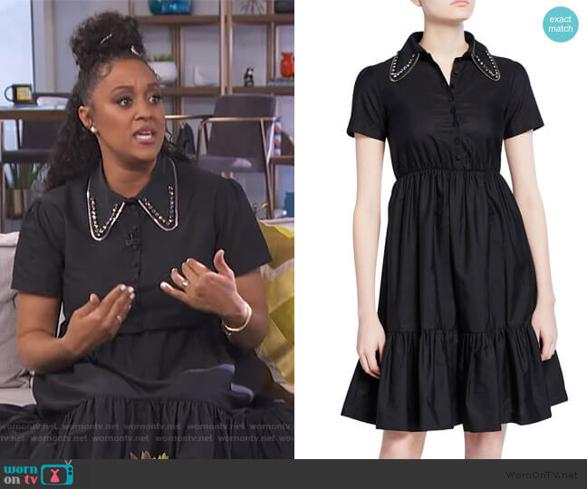 No. 21 Embellished Collar Poplin Dress