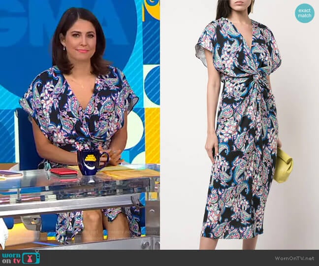 Prabal Gurung Printed Jackie Dress worn by Cecilia Vega on Good Morning America