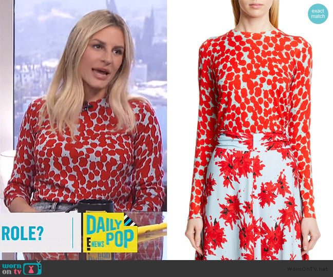 Proenza Schouler Dot Merino Wool Sweater worn by Morgan Stewart on E! News