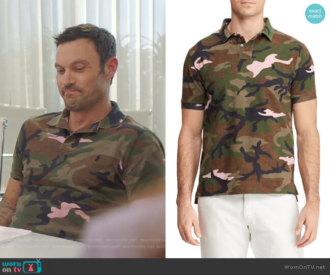 Polo Ralph Lauren Basic Mesh Camo Print Polo worn by Brian Austin Green (Brian Austin Green) on BH90210