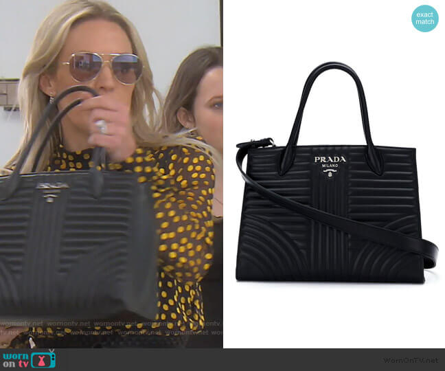 Prada Diagramme Tote worn by Braunwyn Windham-Burke on The Real Housewives of Orange County