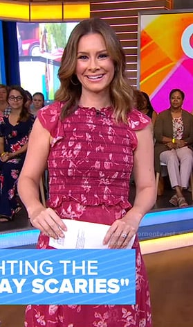 Rebecca’s pink floral smocked dress on Good Morning America