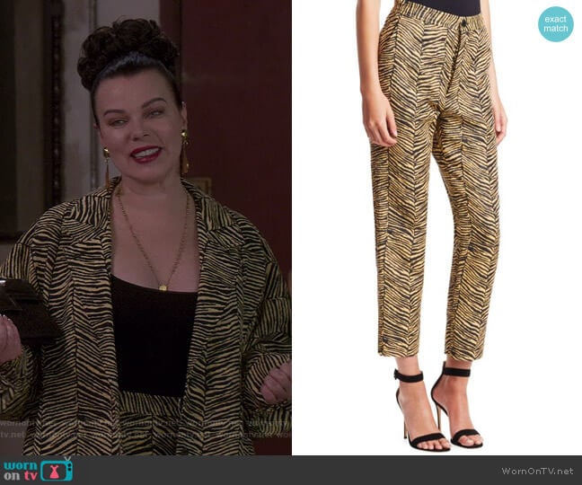 Rachel Comey Baby Zebra Jacquard Vestige Pants worn by Maggie (Debi Mazar) on Younger