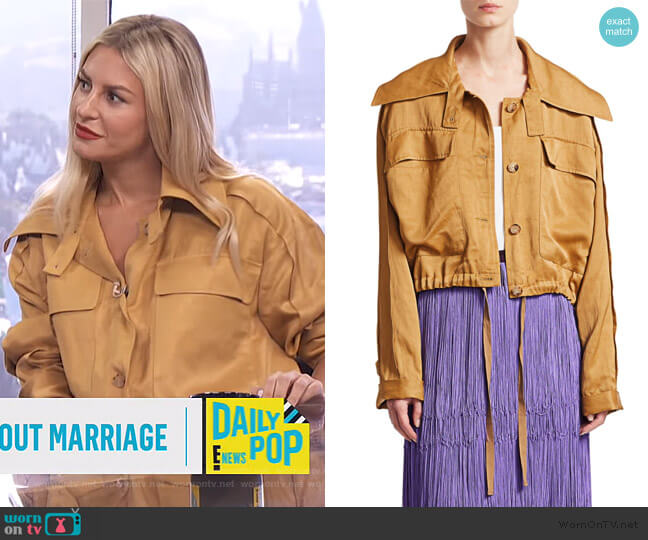 Rachel Comey Embed Satin Cargo Jacket worn by Morgan Stewart on E! News