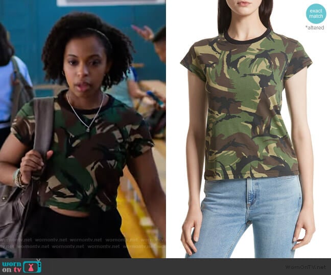 Rag and Bone JEAN Camo Tee worn by Ani (Grace Saif) on 13 Reasons Why