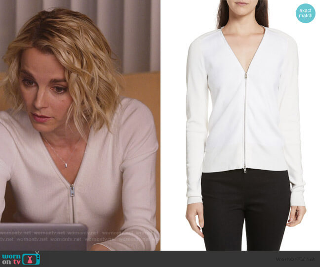 Rag and Bone Vivienne Front Zip Sweater worn by Lizzie Needham (Bojana Novakovic) on Instinct