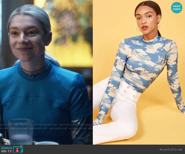 Reformation Bailey Top worn by Jules Vaughn (Hunter Schafer) on Euphoria