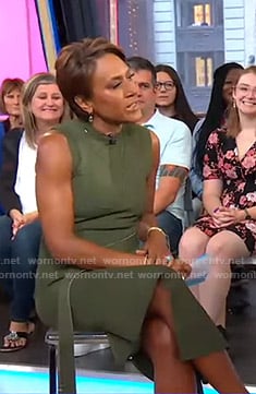 Robin’s green belted knit dress on Good Morning America