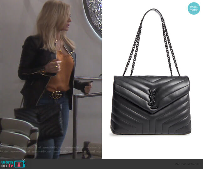 Saint Laurent Loulou Matelasse Leather Shoulder Bag worn by Tamra Judge on The Real Housewives of Orange County