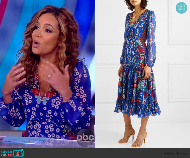 Saloni Devon Floral Silk Dress worn by Sunny Hostin on The View