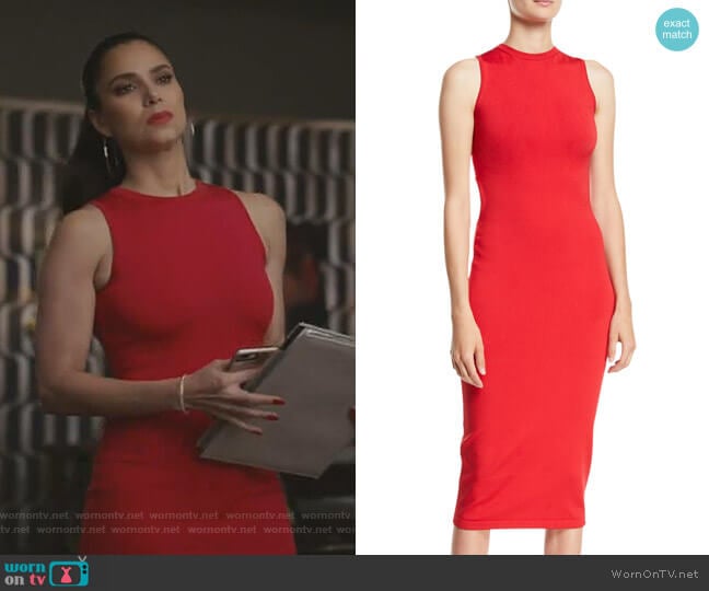 Cushnie Sleeveless Body-Con Midi Dress w Cutout Back worn by Gigi Mendoza (Roselyn Sánchez) on Grand Hotel