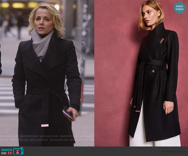 Ted Baker Sandra Coat worn by Lizzie Needham (Bojana Novakovic) on Instinct