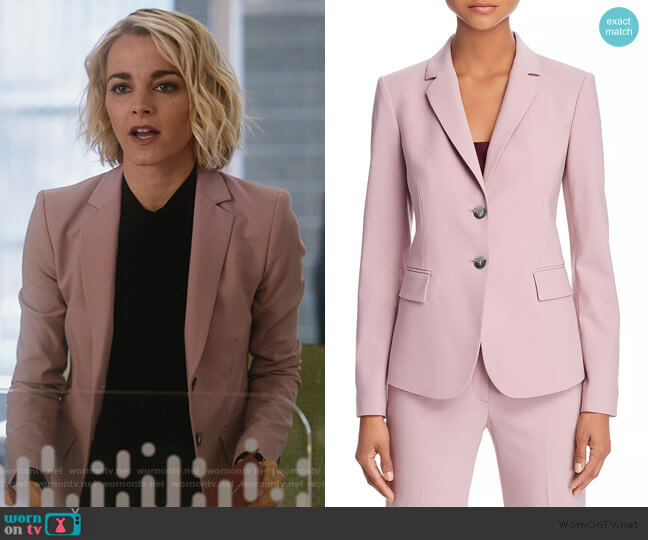Theory Carissa Blazer in Dusty Lilac worn by Lizzie Needham (Bojana Novakovic) on Instinct
