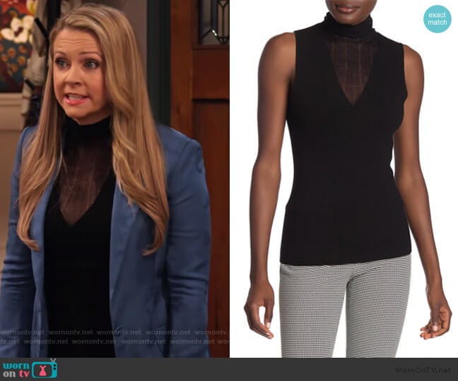Theory Faux Double Layer Shell worn by Liz (Melissa Joan Hart) on No Good Nick